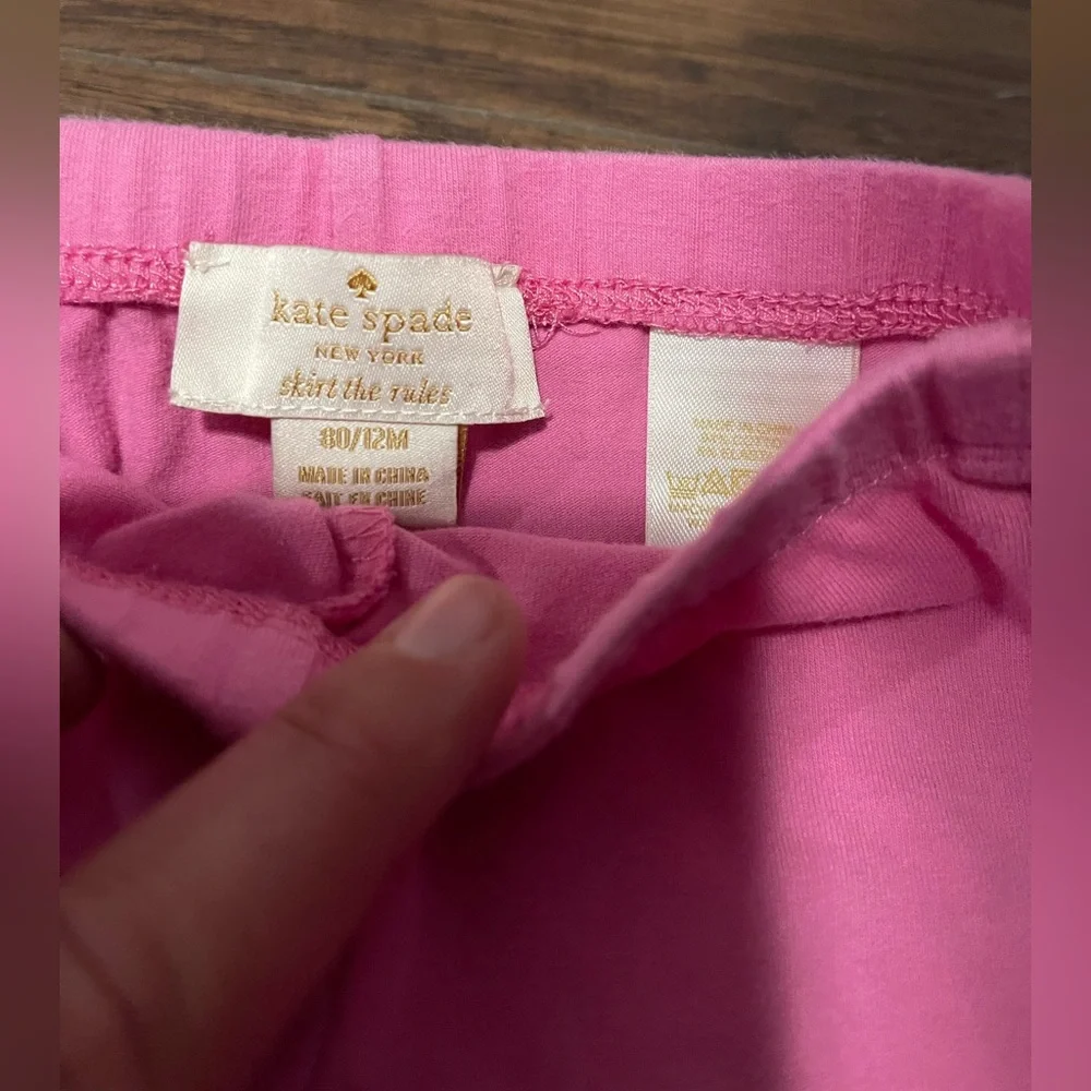 kate spade Charcoal Frilled and Bubblegum Kids Leggings 12 & 18 month baby 2 pc - Picture 4 of 6